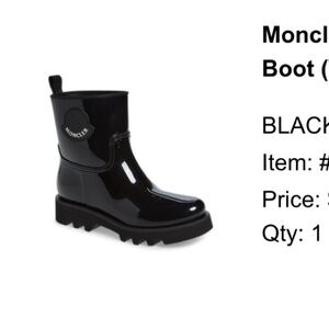 Moncler Ginette Logo Waterproof Rain
Boot (Women)